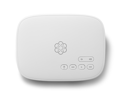 White Telo device helping secure your home.
