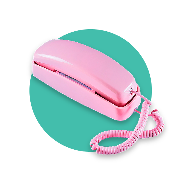 Retro pink landline phone