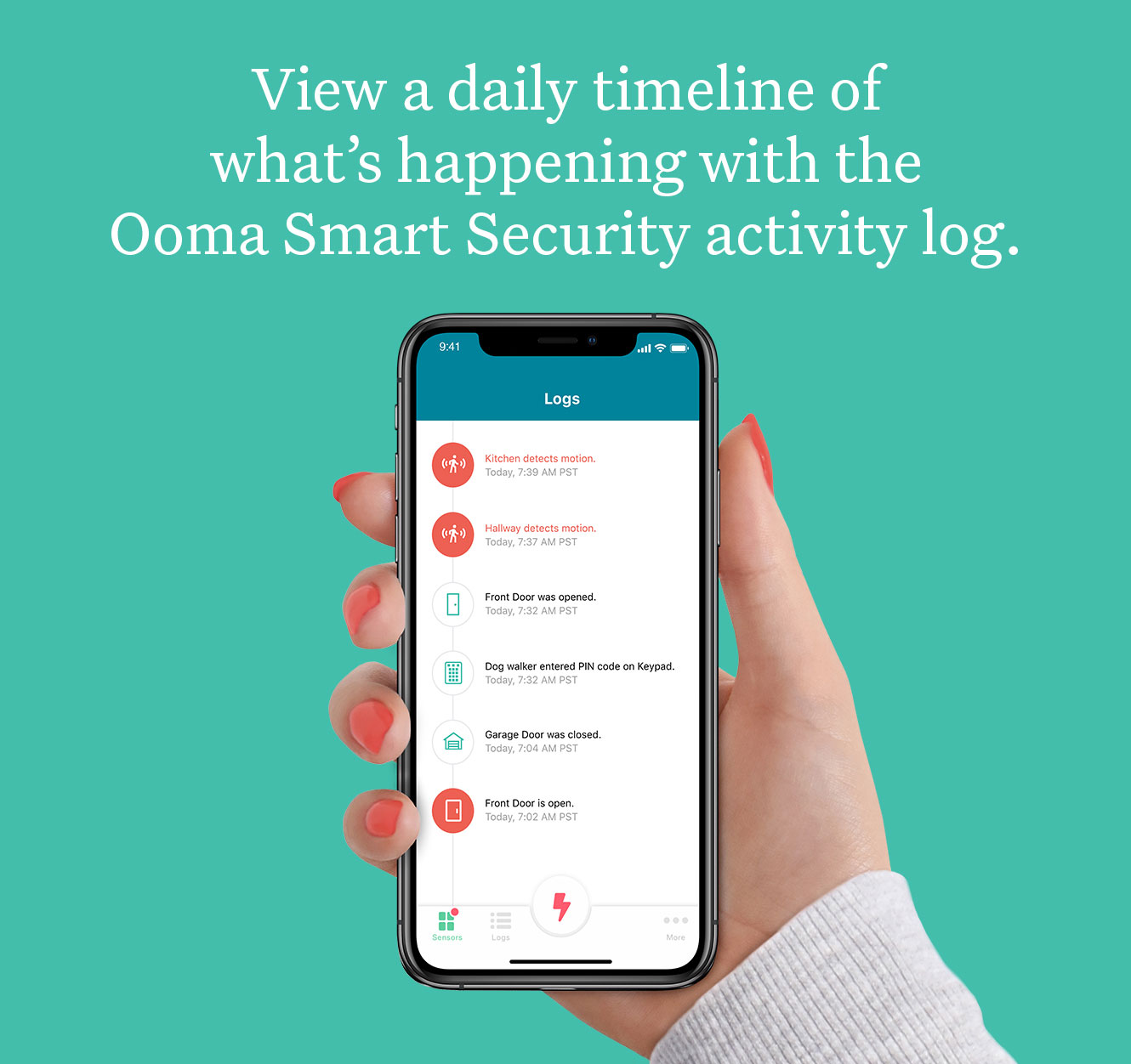 Ooma Home Security Mobile App Dashboard D.