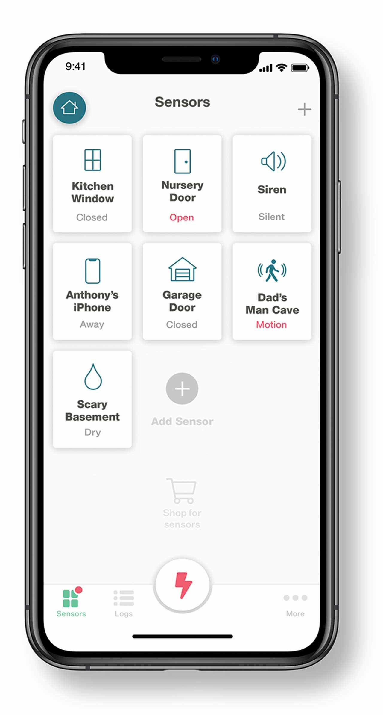 Mobile app for do it yourself security system.