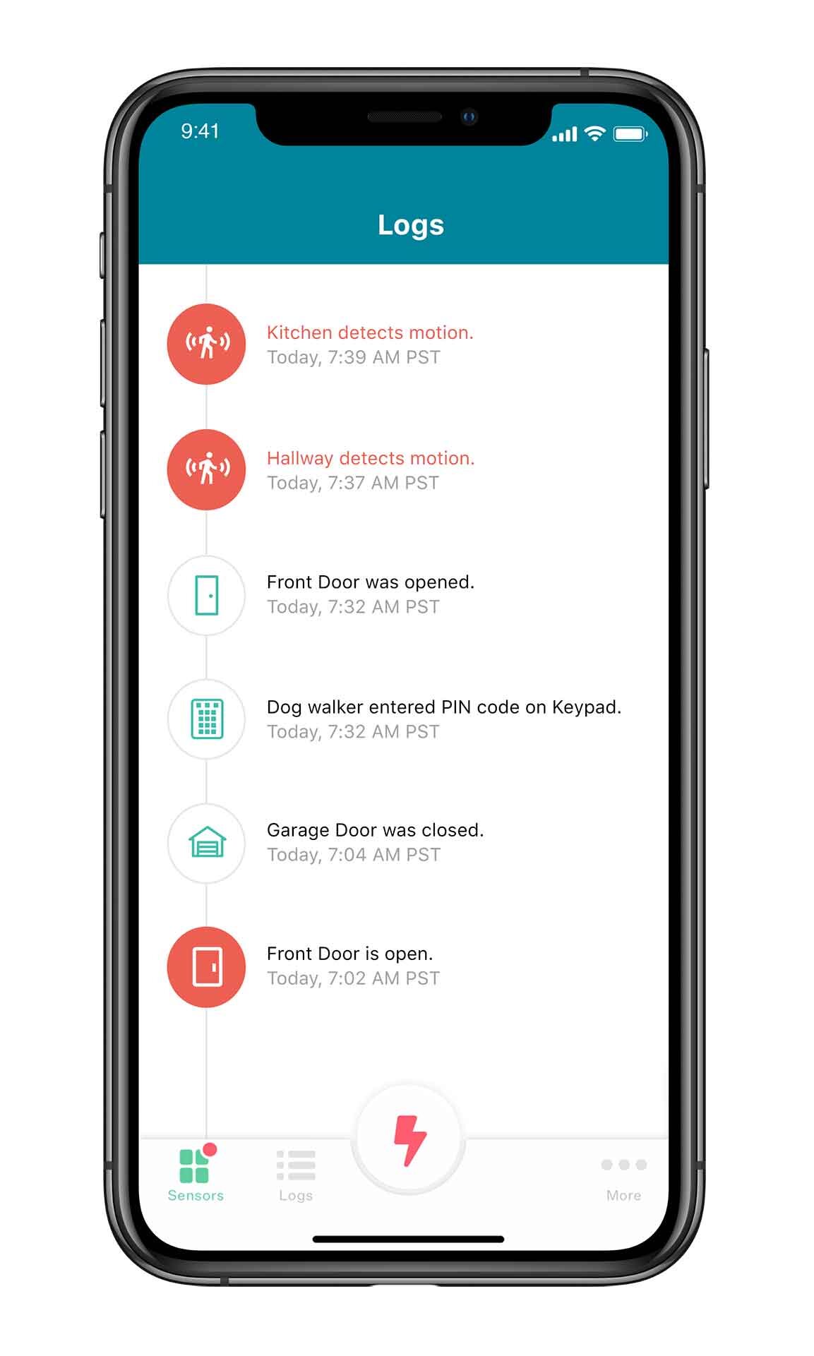 Ooma iphone mobile app for home security landing - A daily timeline of what’s happening.
