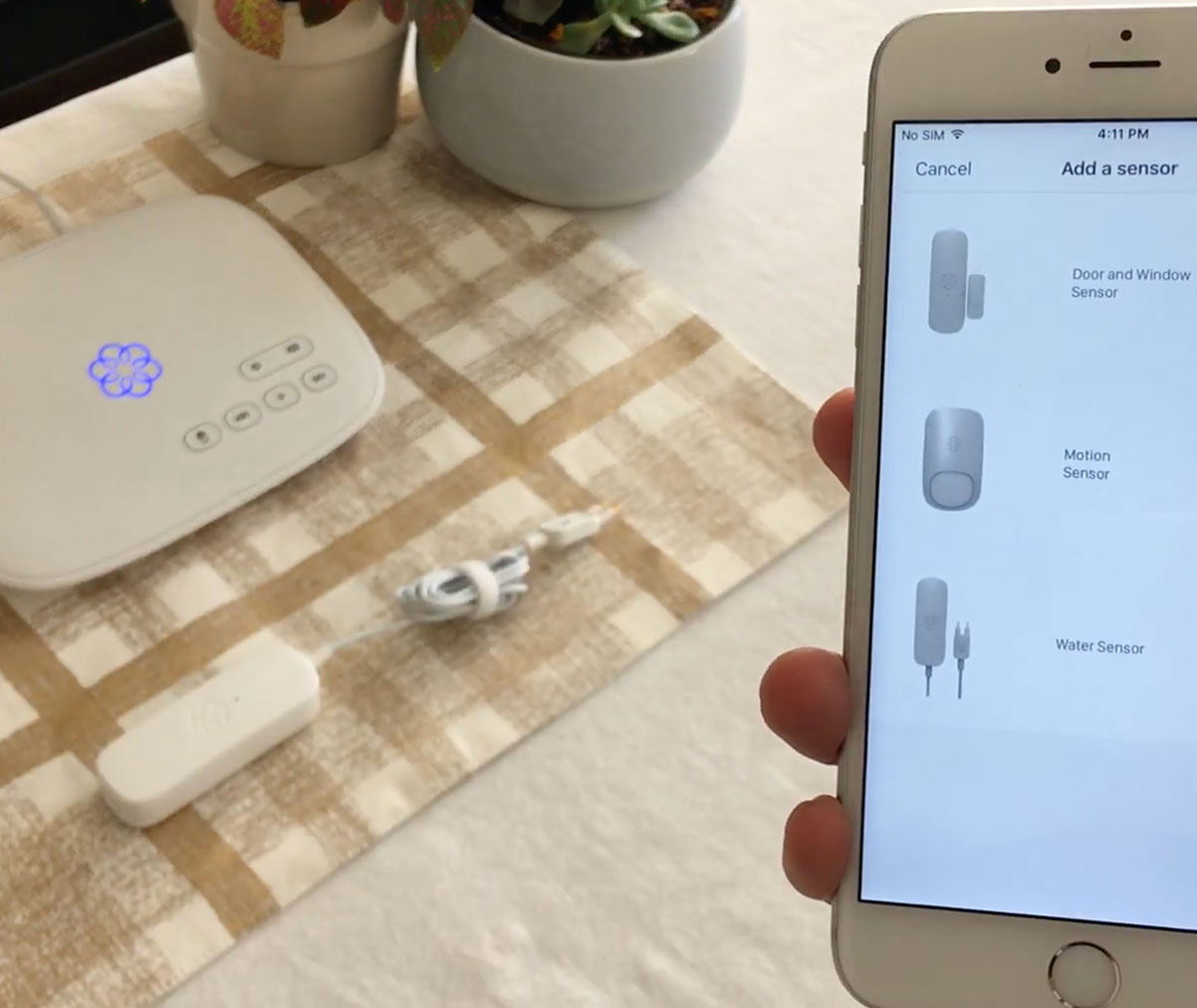 Video image of sensor mounting on wall.