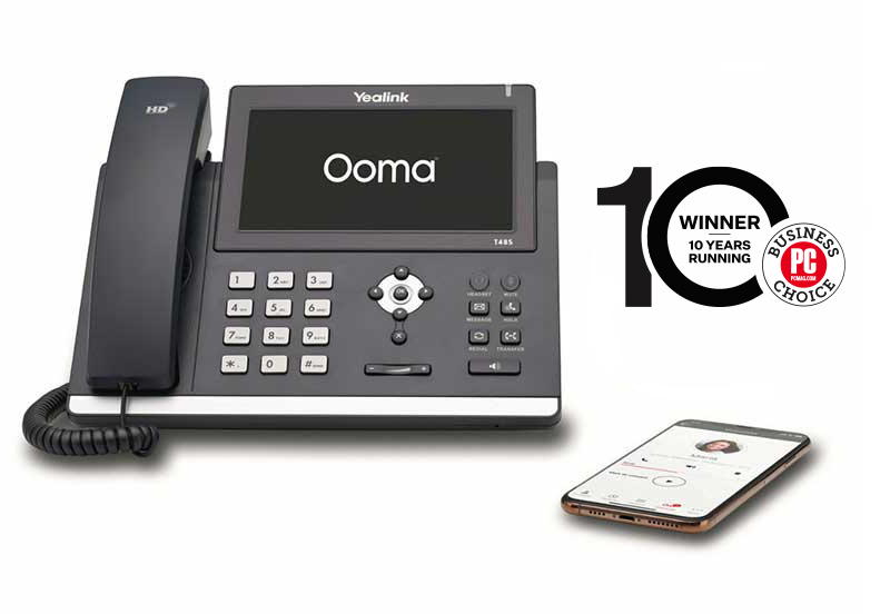 Ooma Yealink T48S with PCMag Logo