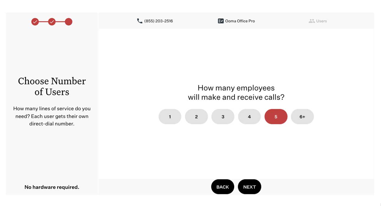 Choose number of users