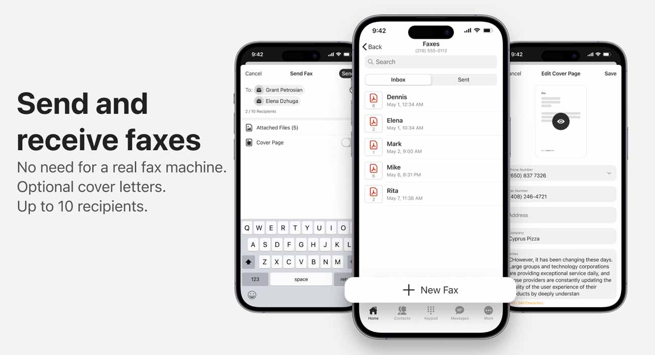 Send and receive faxes on mobile app