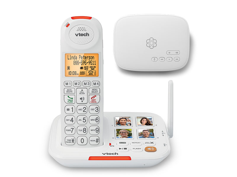 Ooma Telo + 1 VTech Cordless Handset with Answering System