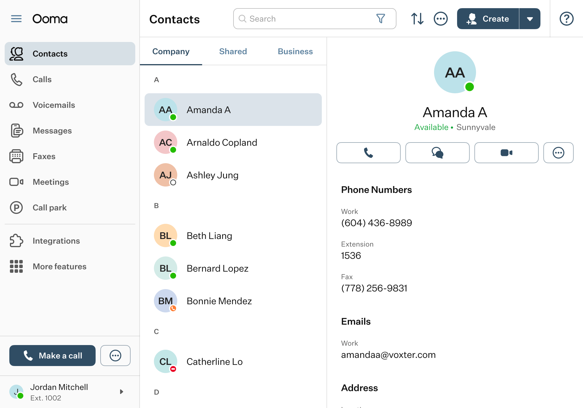 Ooma Desktop App Screenshot