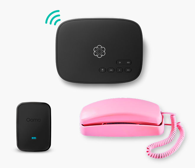 Ooma Telo Pink Phone Bundle