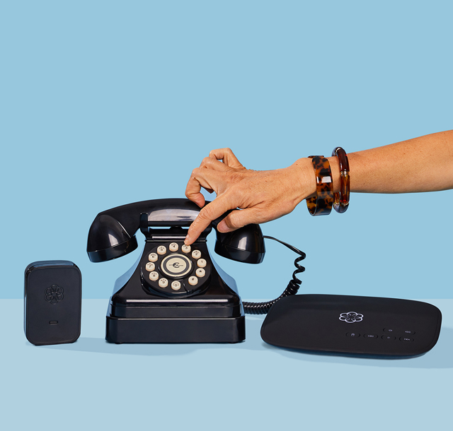 Ooma Telo Black Kettle Phone Bundle Lifestyle