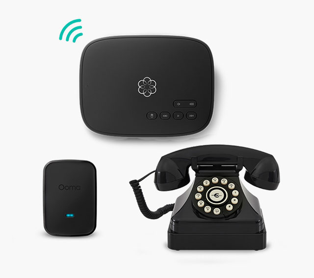 Ooma Telo Black Kettle Phone Bundle
