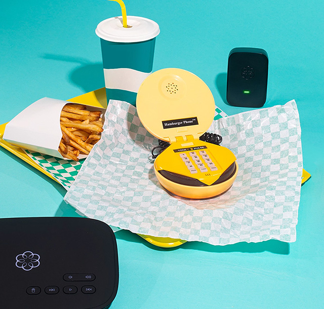 Ooma Telo Hamburger Phone Lifestyle