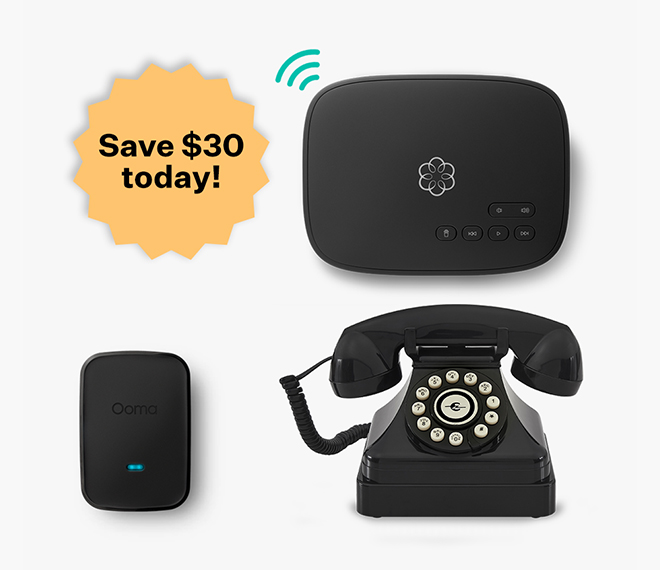 Ooma Black Kettle Bundle - Front View